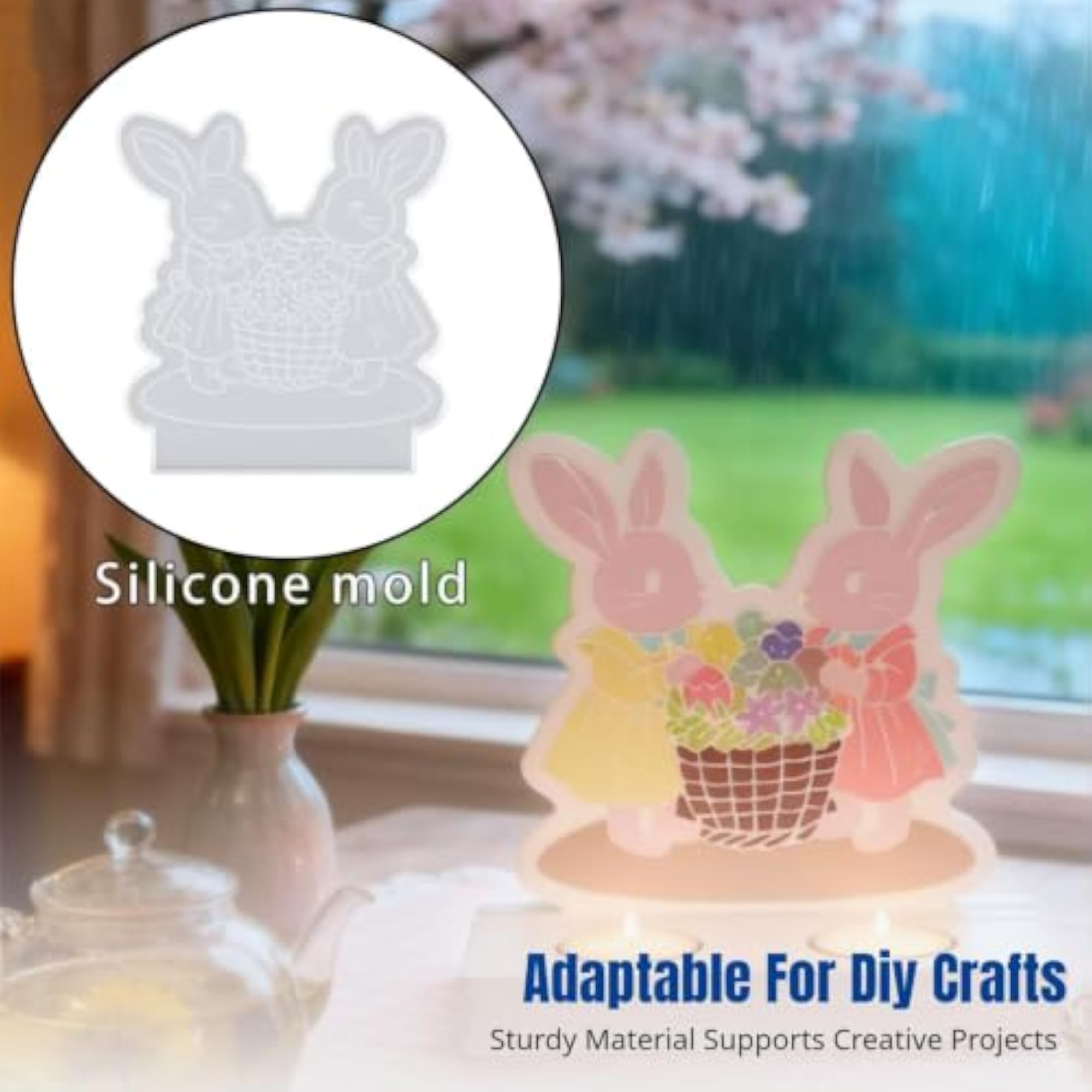 Hare Oval Insert Resin Cast, DIY Candle Holder