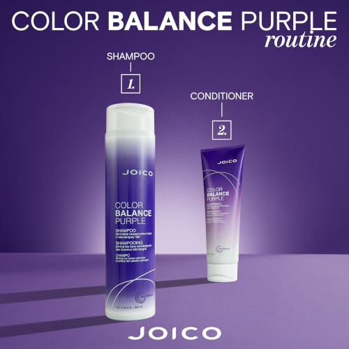 Image of Joico Color Balance Purple Shampoo | For Cool Blonde or Gray Hair | Eliminate Brassy Yellow Tones | Boost Color Vibrancy & Shine | UV Protection | With Rosehip Oil & Green Tea Extract