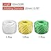 MECCANIXITY Polyester Nylon Plastic Rope Twine Household Bundled for Packing Gardening Craft,100m Length,White Yellow Green,3 Rolls