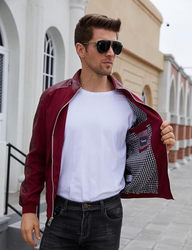 Tanming Men's Casual Slim Fit Lightweight Zip Up Softshell Bomber Jacket4