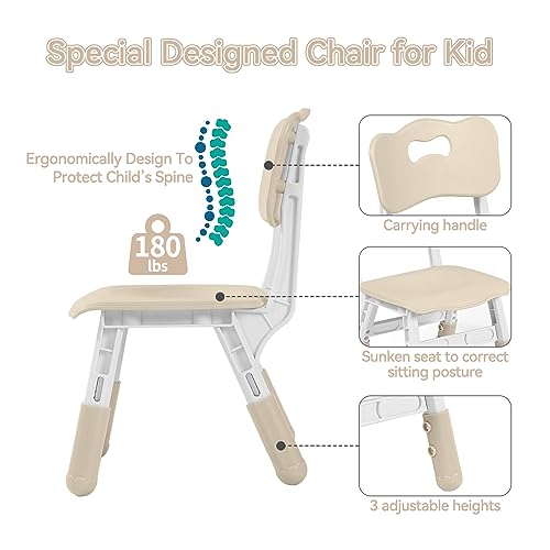 Kids-Table-and-2-Chairs-Set-Height-Adjustable-Toddler-Table-and-Chair-Set-with-Graffiti-Desktop-315L-x-236W-Children-Activity-Table-for-Daycare-Classroom-Home Kids Table and 2 Chairs Set Height Adjustable Toddler Table and Chair Set with Graffiti Desktop 315L x 236W Children Activity Table for Daycare Classroom Home