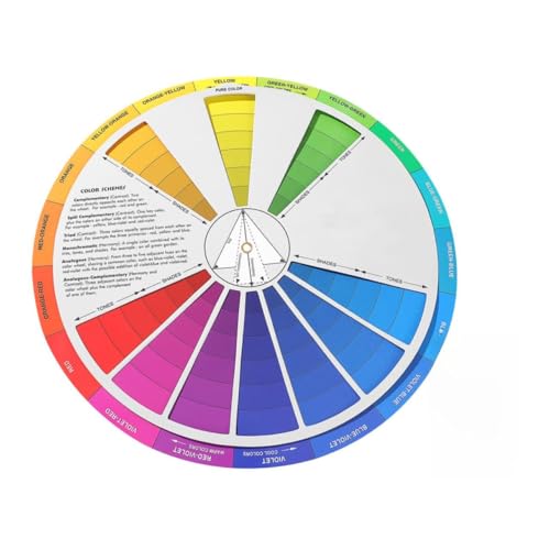 Gadpiparty 3pcs International Standard Gradient Color Wheels Painting Mixing Guide Learning Card for Artists Makeup Nail Art Class Teaching Tool