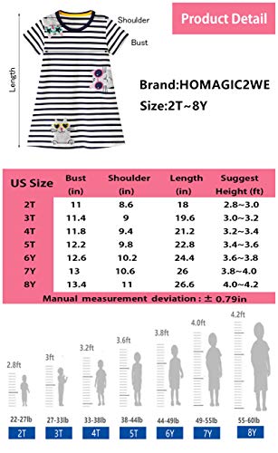 Homagic2We Little Girls Short Sleeve Dress Kids Casual Cute Applique Soft Clothing Summer Dresses 6Years Cat #TOP3