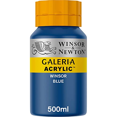 Image of Winsor & Newton Galeria Acrylic Colour - Jar of 500 ML - Winsor Blue (706) - Highly Pigmented Lightfast Artists' Acrylic Paints for Canvas, Wood, Fabric & Paper - More Colours Available