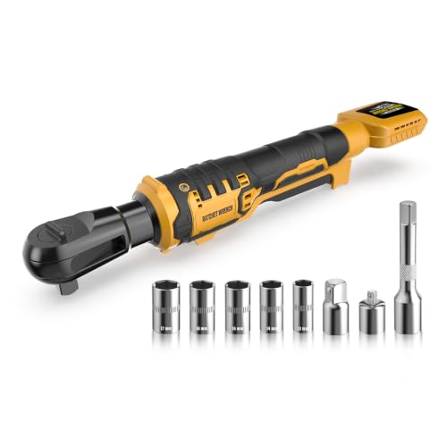 Image of Cordless 3/8" Ratchet Wrench for Dewalt 20V Battery, 88Ft-lbs(120N.m)500RPM