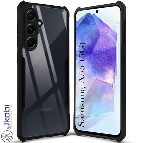 Image of Jkobi Back Cover Case for Samsung Galaxy A55 5G (Shockproof with Polycarbonate Clear Panel | Professional Black)