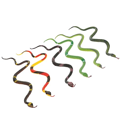 6pcs Snake Model Fidget Gadget Kit Pet Snakes Pool Animals Scary Fake Prank Prop Prank Haunted House Colorful Abs