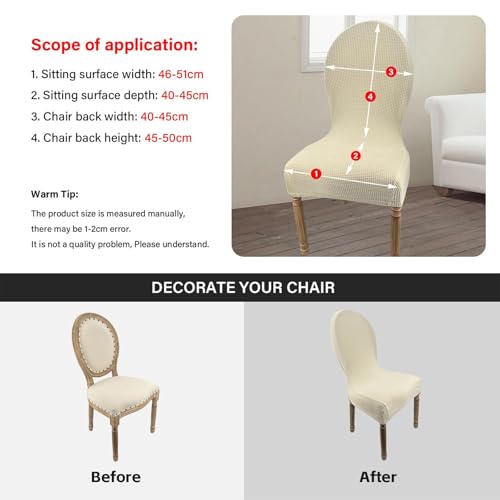 Housse de chaise dossier rond extensible pour rénover et protéger vos chaises usées