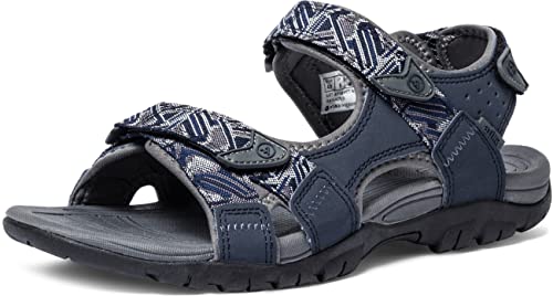 Atika Men's Open Toe Arch Support Strap Water Sandals, Outdoor Hiking Sandals, Lightweight Athletic Trail Sport Sandals, Havana 2 Ancient Blue, 8 #TOP13