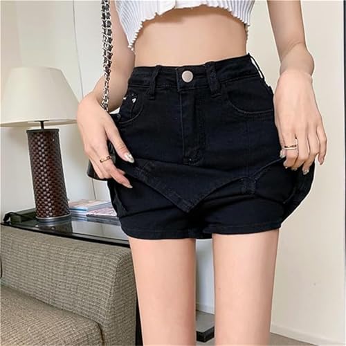 Bloomy Jean Skorts, Bloomy Skorts, Fashion High Casual Stretchy Denim Skirt Side Split Mini Skirts for Woman3