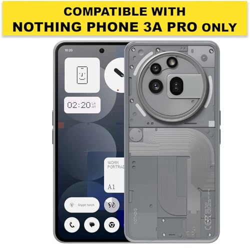 Image of RIGGEAR Shockproof Sleek Hybrid Armor 360 Rotating Magnetic Ring Stand Back Cover Case Compatible with MagSafe Accessories for Nothing Phone 3a Pro (Clear PC + Black TPU Bumper)