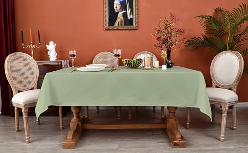 MEANMOY Sage Green Rectangle Water Resistant Tablecloth, 52x70 Inch by MEANMOY - Used condition - Image 8