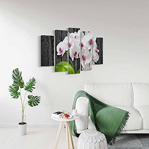 Homemania HM205PKNV-194 5-Piece Picture Flowers - Nature - for Living Room - Multi-Coloured Polyester, Wood, 100 x 3 x 60 cm