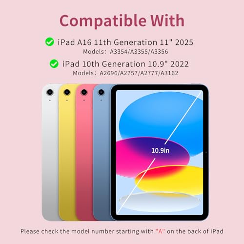 COO for iPad 11th/10th Generation Case with Keyboard, 7 Colors Backlit Wireless Detachable with Multi-Touch Trackpad & Pencil Holder for iPad 11 inch A16 2025/10th Gen 10.9 Inch 2022（Light Pink） by COO - Image 2
