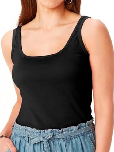 Kit com 5 Camisetas Regatas Femininas De Alça Grossa (0005, BR, Alfa, GG, Regular)