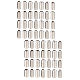 NUOBESTY 2 Juegos Hebilla Metálica Tapones De Cordón Pista De Rodadura Clips De Extremo De Cuerda Soga Tapón De Campana Cierre De Cordón De Cuerda De Cordón Cable Silver Aleación 50 Uds * 2