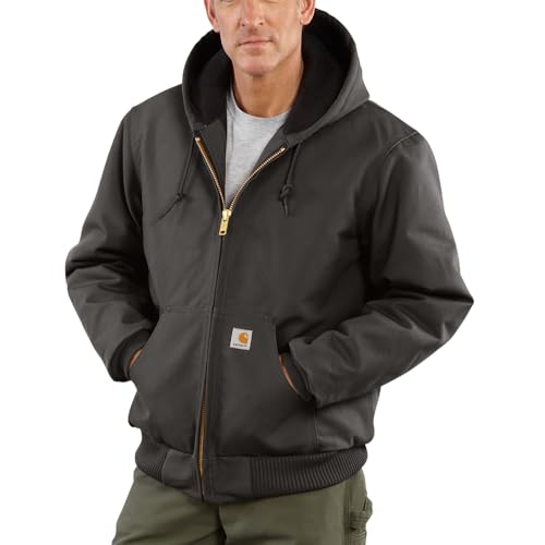 Carhartt Jac J140 Active Jac de ajuste holgado con forro de franela aislante firme para hombre, Grava, XX-Large