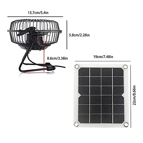 Ventilador portátil impermeable 5W 6V extractor de aire solar para exterior 8