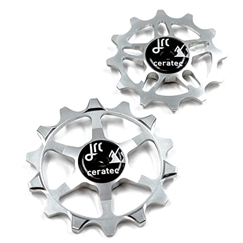 Jrc Components Ceramic Derailleur Pulley Wheel For Sram Eagle | Pair Of 14&12T Jockey Wheels Ceramic Bearing - Road Bike Rear Derailleur Pulley Wheels | Ceramic Speed Pulley Wheels - Silver #TOP4