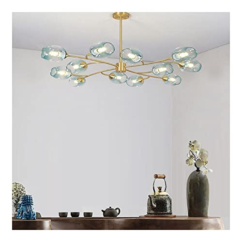 Lampe Suspendue Moderne Verre Bleu Plafonnier Encastré Industriel Luminaire Réglable Salon