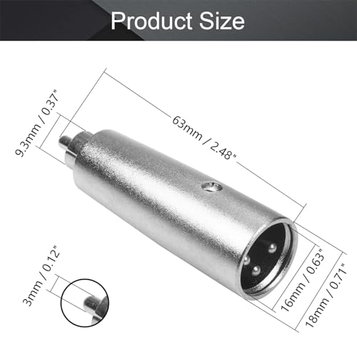 Image of MX XLR Male to RCA Female Converter A /V Jack Adaptor Audio Connector RCA to XLR Male Plug Cable Adapter(Pack of 2)