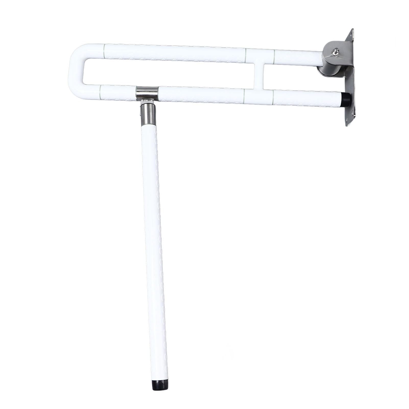 Fabater Barras de Apoyo para Inodoro, Barras de Apoyo para Baño Plegables de Acero Inoxidable de 60 Cm, de para Discapacitados con Superficie Antideslizante que Brilla en la Oscuridad para Personas