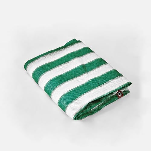 Privacy Shade Cloth 90% Shading Cover 3.3X13FT 13X13FT 19.7X32.8FT 26X49.2FT Green and White Stripes Sun Shade Net for Greenhouse, Plant, Pergola, and Backyard Patio (Size : 9.9x65.6ft)