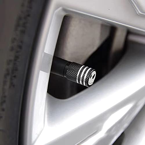 Image of Valve Caps for Car Tires | Universal Tire Valve Stem Caps for Cars SUVs Trucks Motorcycles Bicycles | 4 Pack Halloween Smiley Logo Car Decoration Accessories Car Valve Stem Dust Proof Covers