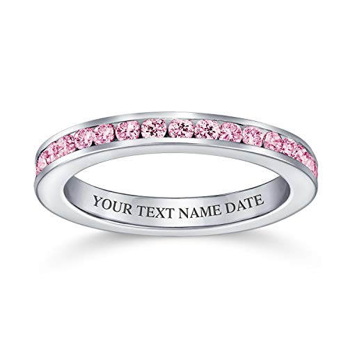 Bling Jewelry Personalized Cubic Zirconia Pink CZ Channel Set Eternity