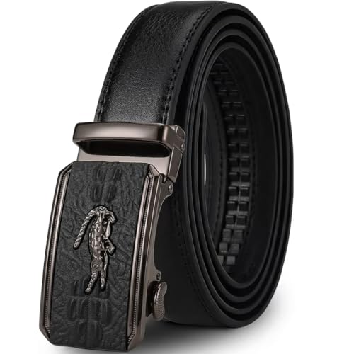 Image of WildHorn Men's Genuine Leather Belt for Men| Premium Auto-Lock Buckle | Adjustable up to 48 inch | Formal & Casual Wear | Micro-Adjust Fit | Stylish Gift Box Included