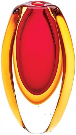 Vases SUNFIRE Glass VASE Red Gold Glass Table Desk Room