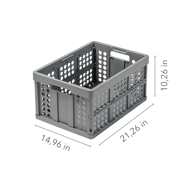Clax? crate | folding box | basket | 48 qt (12 gal) | grey