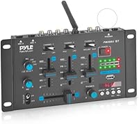 Vista 1 de Mezclador de audio inalámbrico Pyle DJ - Controlador DJ compatible con Bluetooth de 3 canales, mezclador de sonido, micrófono con función