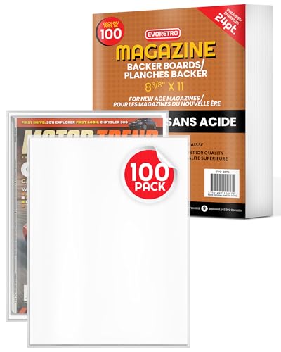 EVORETRO - Comic Book Boards - Backboard 24PT - Compatible for All DC Comics and Marvel Comics White Boards - Comic Book Storage (Pack of 100) (New Age Magazine)