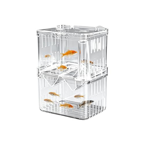 de criador de peces, transparente para acuario, cajas de aclimatación flotantes con ventosas para una colocación segura, cámara transparente + diseño divisor ventilado, acrílico duradero