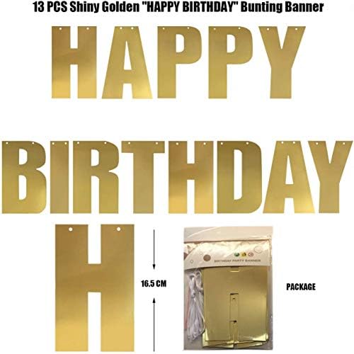 Happy Birthday 誕生日ガーランド ハッピーバースデー バナー 誕生日飾り付け レターバナー 休日の装飾 明るい金 新しく着き