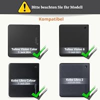 HEISHAYU Hülle für Tolino Vision Color (2024)/Vision 6 (2021) & Kobo Libra Colour (2024)/Libra 2 (2021), 7" eReader Abdeckung Schutzhülle mit Auto Schlaf/Wach und Magnetverschluss, Schwarz – Ansicht 2