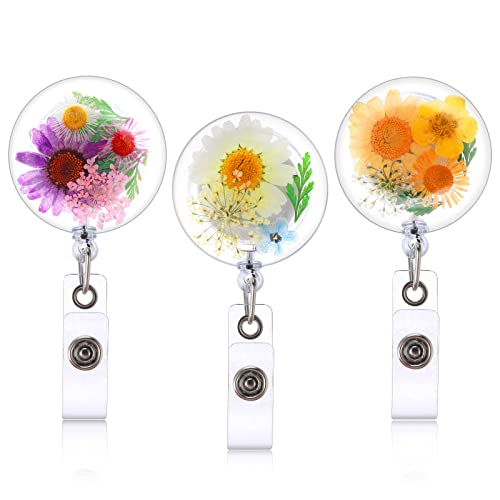 Prasacco 3 Pcs Retractable Badge Reel Clip