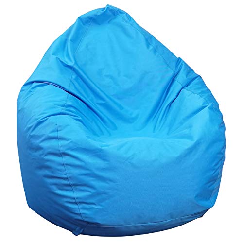 Stuffed Animal Storage Bean Bag Chair Cover for Kids Childrens Toy Organizer Double Layer, No Beans (Sky Blue, Large/35.43