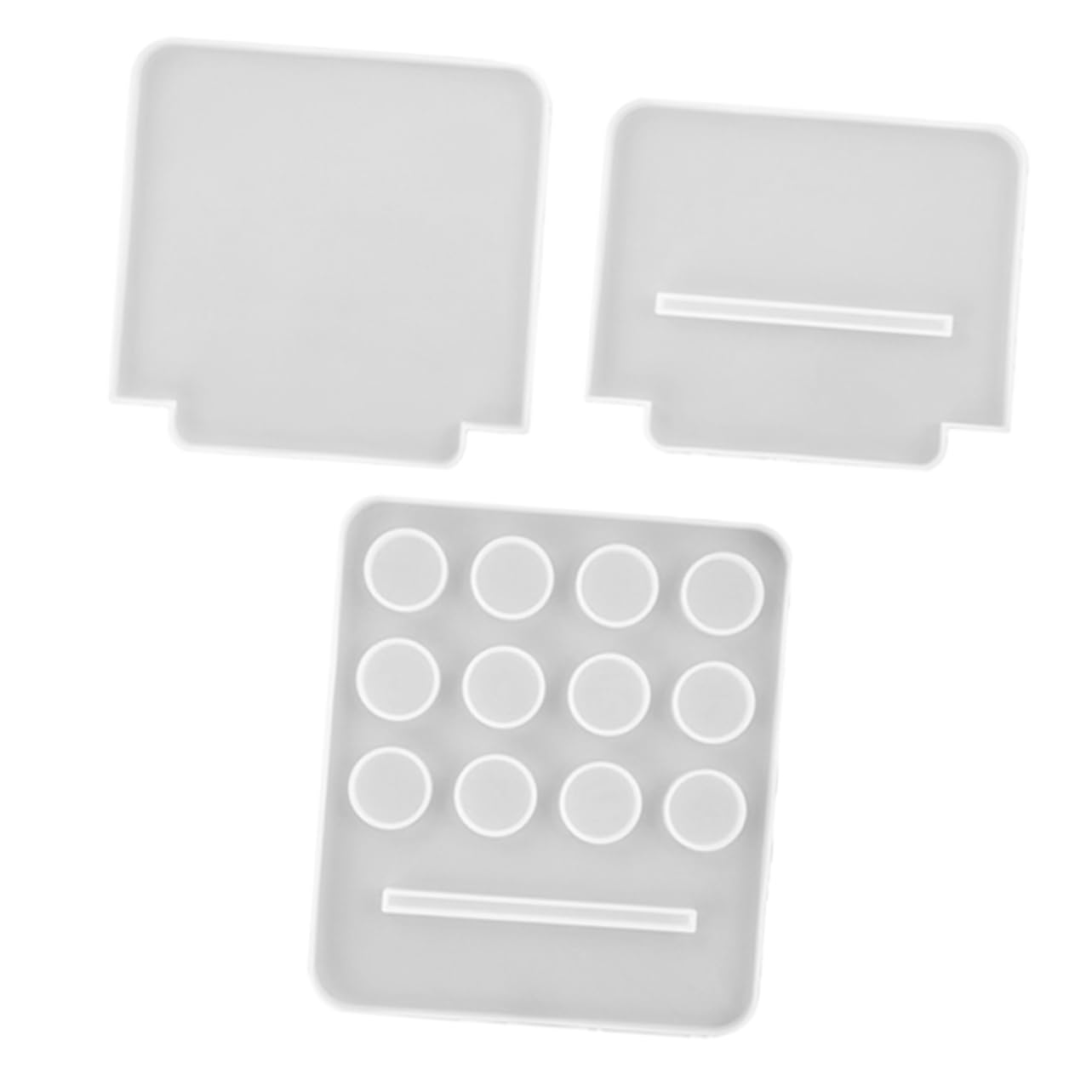 HAPINARY 1set 3pcs Storage Rack Silcone Jewelry Organizer Handmade Storage Holder Casting Tabletop Shelves Storage Shelf Silicone Crafts White