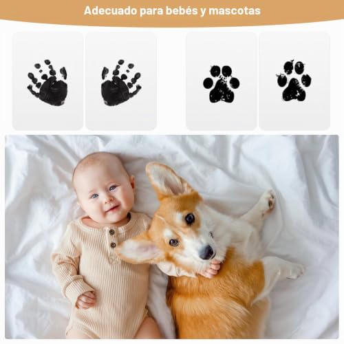 Miniatura 2 de 8 Piezas Kit Huella Del Pie, Kit De Huellas Bebé Pie Y Manos Almohadillas De Tinta No Tóxicas, No Tóxicas,No Se Mancha, Regalo De Bautizo O Recuerdo, Kit Huella Del Mascota