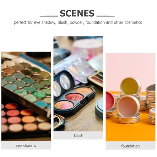 Beavorty 3pcs Empty Round Metal Pans 38mm Eyeshadow Palette Refillable Highlighter Blush Lipstick Pans DIY Cosmetics Makeup Pans Liner