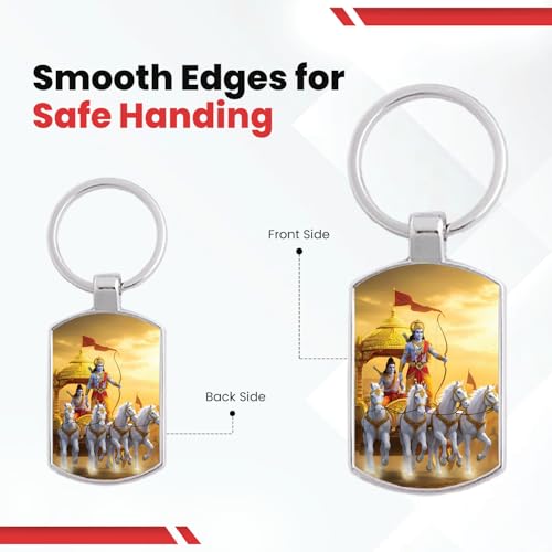 Image of Stylish Metal Keychains with Permanent Glossy Print - Inspirational Quotes & Spiritual Designs - Perfect Key chains for loved ones, Personal Use, Gifts & Return Gifts