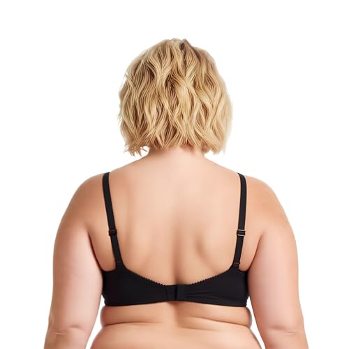 Image of Curve Muse Women's Minimizer Unlined Underwire Bra with Lace Embroidery-2 Pack