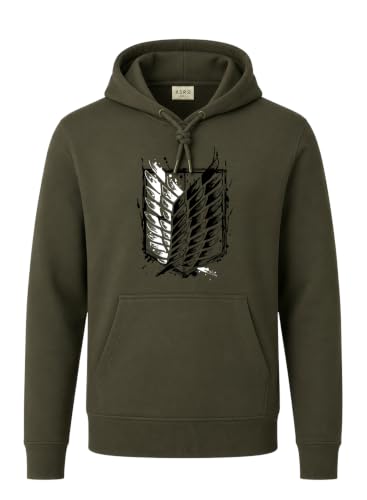 Image of ADRO Mens Abstract Graphic Hoodie | 320 GSM Cotton Poly Fleece | Regular Fit Contemporary Artistic Sweatshirt for Winter & Streetwear