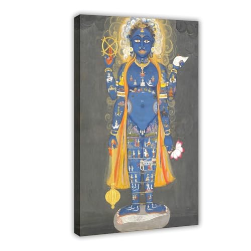 Affiche Vishvarupa Vishnu Cosmic Man Jaipur de 20x30 cm sous cadre suspendu