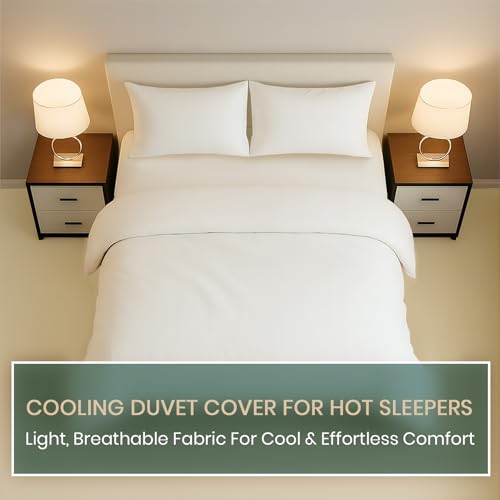 3 Pc 100% Viscose derived from Bamboo Duvet Cover Set King Size by Kotton Culture - Cooling & Silky Soft Luxury Bedding for Hot Sleepers, Luxurious Comforter Cover-Zipper Closure & 8 Corner Ties-White by Kotton Culture - Used condition - Image 6
