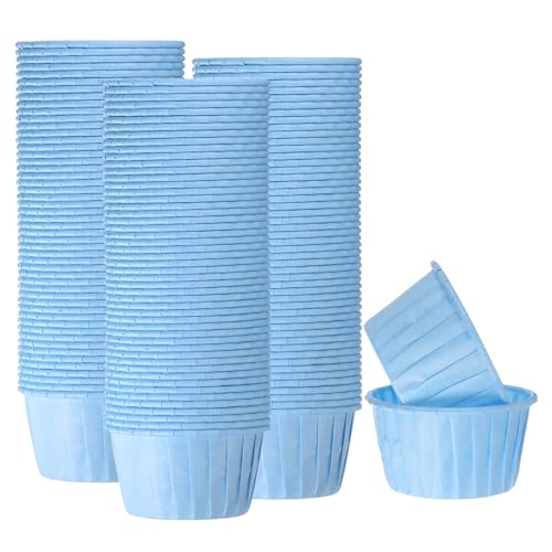 HARFINGTON 150Pcs Cupcake Baking Cups 3.5oz Standard Size Paper Cupcake Liners Greaseproof Wrappers Disposable for Wedding Birthdays Christmas Dessert, Blue by HARFINGTON - Used condition - US$18.61