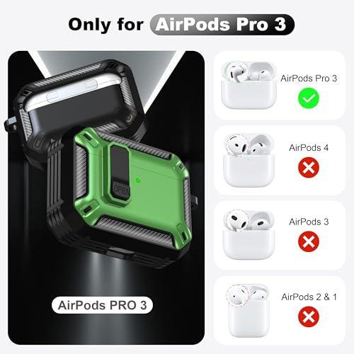 Image of AirPods Pro 3 Case with Magnetic Safety Lock Phone Stand Magsafe, Green