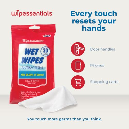 Lingettes désinfectantes pour les mains WipeEssentials pour adultes et enfants – 90 pièces, 3 paquets – Image 2